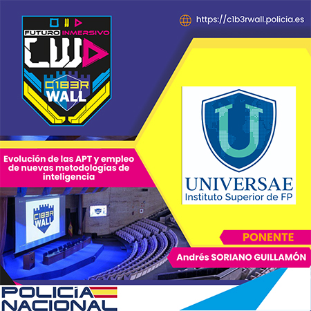 Andrés Soriano Guillamón. Evolución de las APT y empleo de nuevas metodologías de inteligencia.