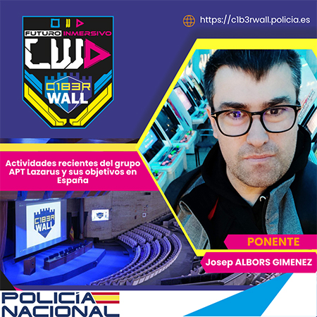 Josep Albors Gimenez. Actividades recientes del grupo APT Lazarus y sus objetivos en España.